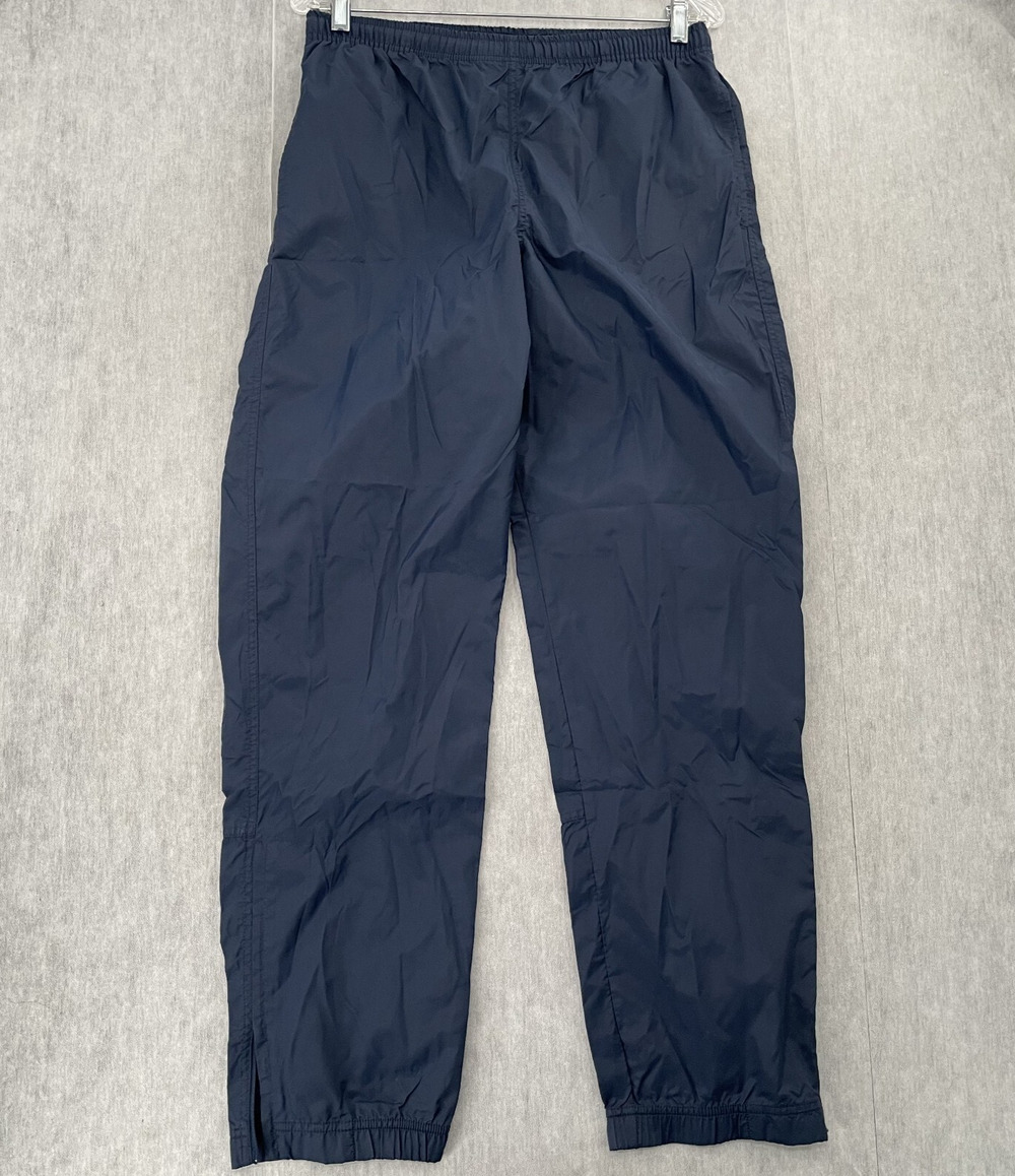 VINTAGE Nike Pants Adult Medium Blue Jogger Pockets Zip Ankle Swoosh Logo Mens M